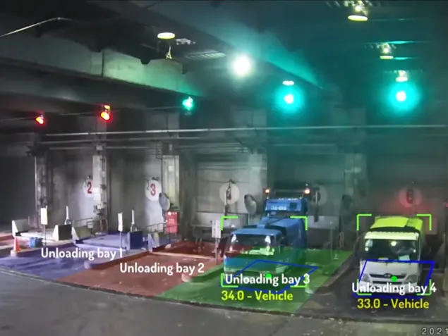 Parking occupancy mapping showing space utilization status